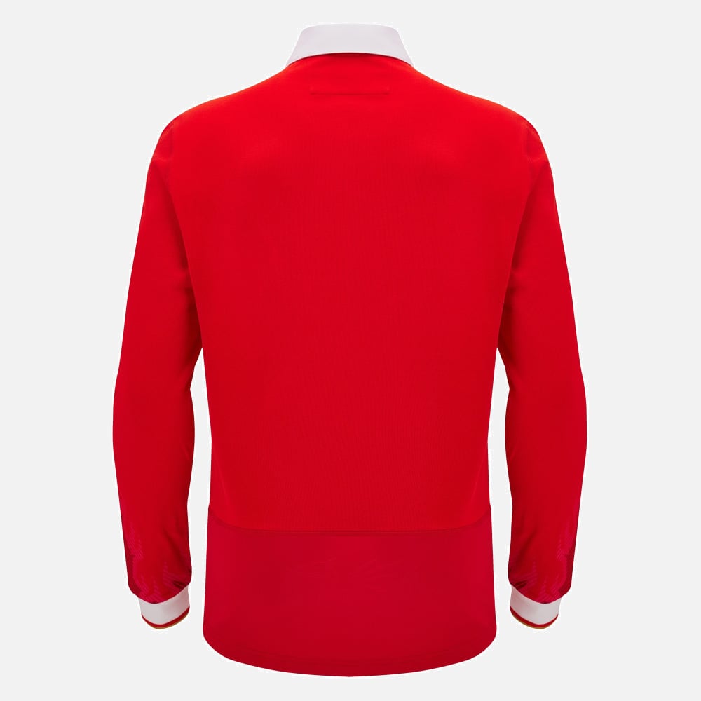 Wales Rugby Langarm Baumwoll-Heimshirt Herren