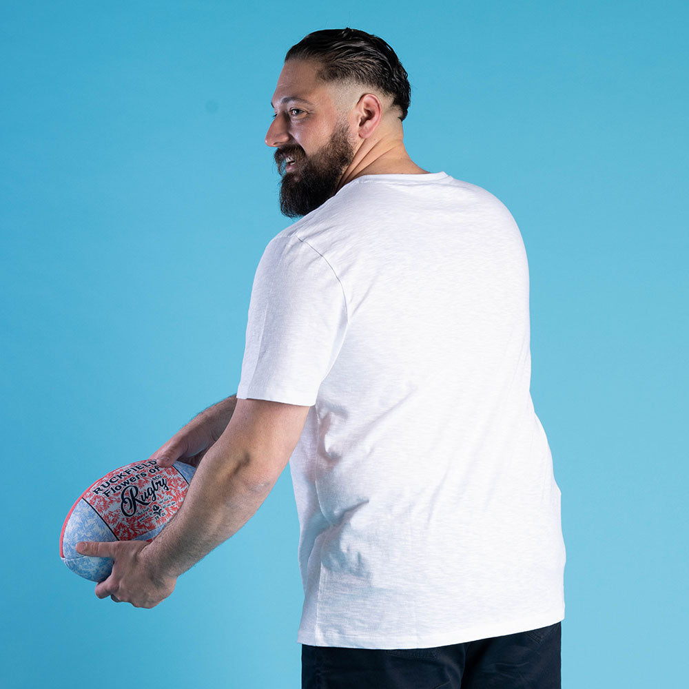 T-Shirt Ruckfield Flowers of Rugby Weiß