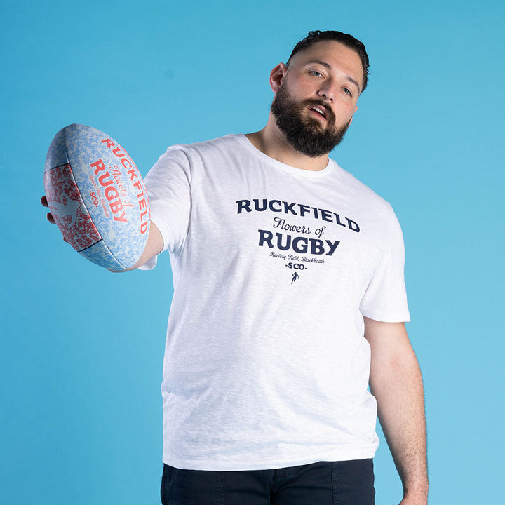T-Shirt Ruckfield Flowers of Rugby Weiß
