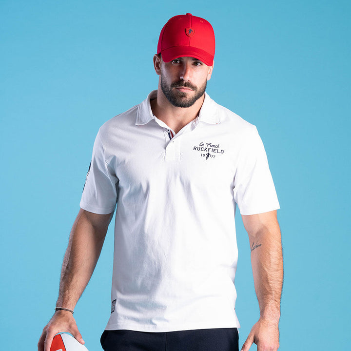 Ruckfield French Rugby Club Weiße Polo mit Kurzen Ärmeln