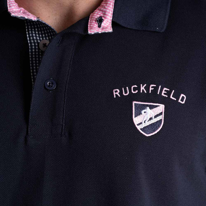 Ruckfield Members Rugby Club House Navy Polo mit Kurzen Ärmeln
