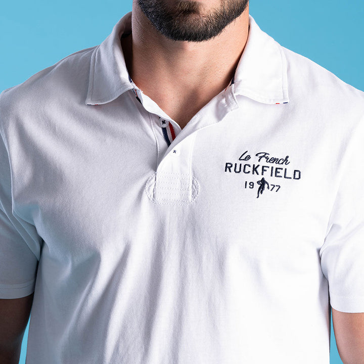 Ruckfield French Rugby Club Weiße Polo mit Kurzen Ärmeln