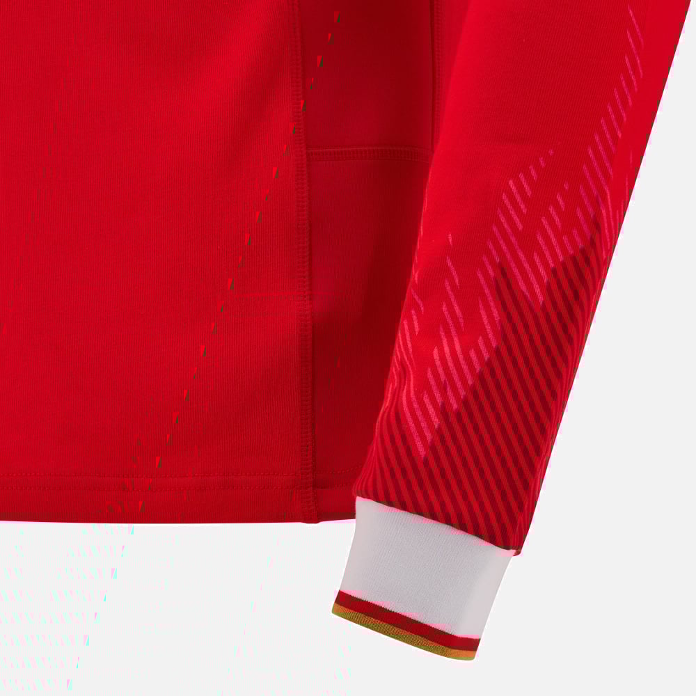 Wales Rugby Langarm Baumwoll-Heimshirt Herren