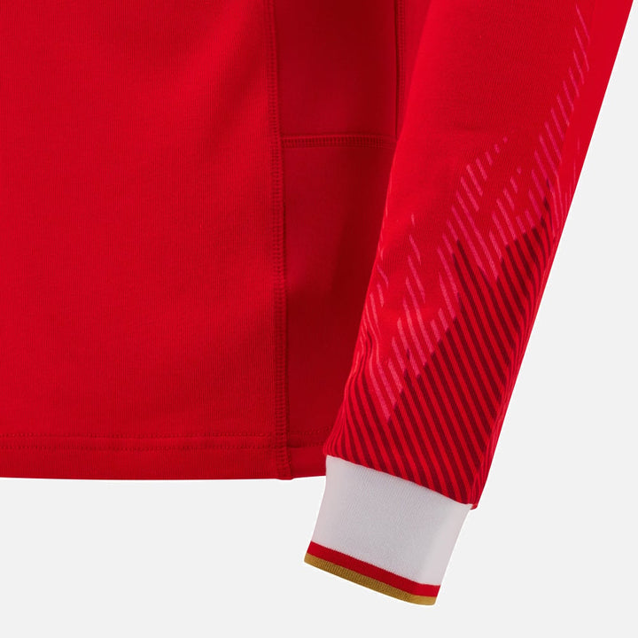Wales Rugby Langarm Baumwoll-Heimshirt Herren