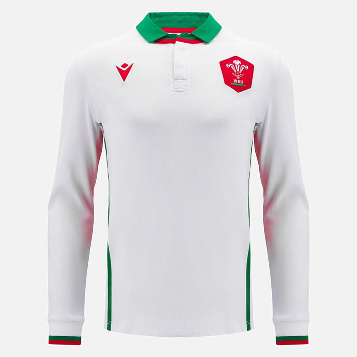 Wales Rugby Langarm Baumwoll-Auswärtstrikot Herren