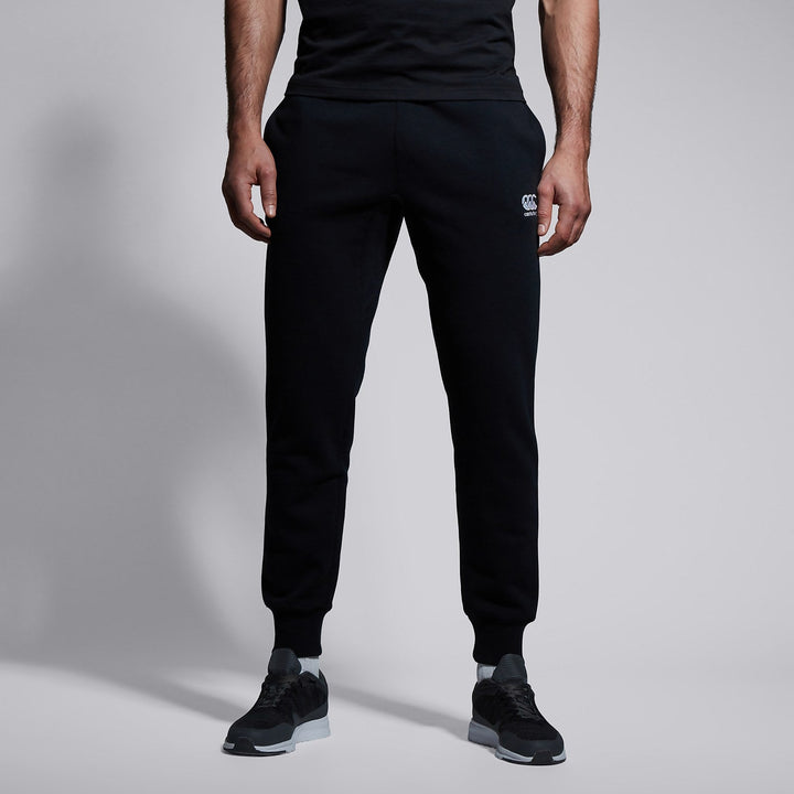 Tapered Fleece Cuffpant Schwarz