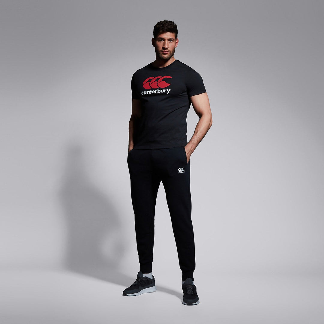 Tapered Fleece Cuffpant Schwarz