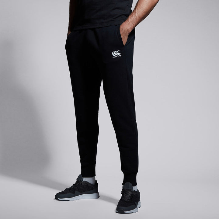 Tapered Fleece Cuffpant Schwarz